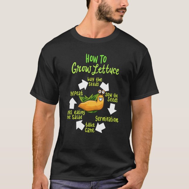 Camiseta Como Cultivar Alface Hillarious Slug Hunter Garden (Frente)