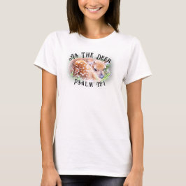 Camiseta Como Deer Psalm Bíblia Verse Baby Fawn Deer