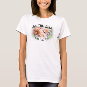 Camiseta Como Deer Psalm Bíblia Verse Baby Fawn Deer