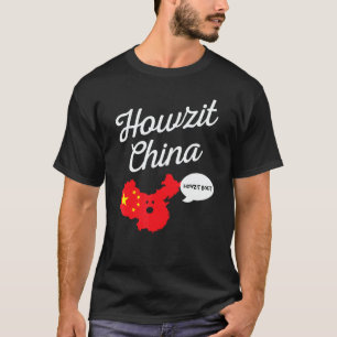 Camiseta Como é que está China Mapa África do Sul Piada d