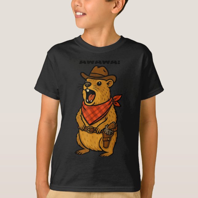 Camiseta Como está Cowboy Rock Hyrax Awawa Ocidental Divert (Frente)
