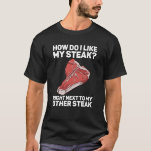 Camiseta Como eu gosto do meu bife Carne de carne bovina cr