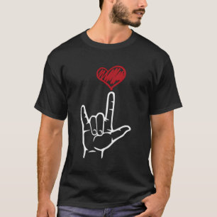 Camiseta Como Eu Te Amo A Linguagem De Sinais Coração Ameri