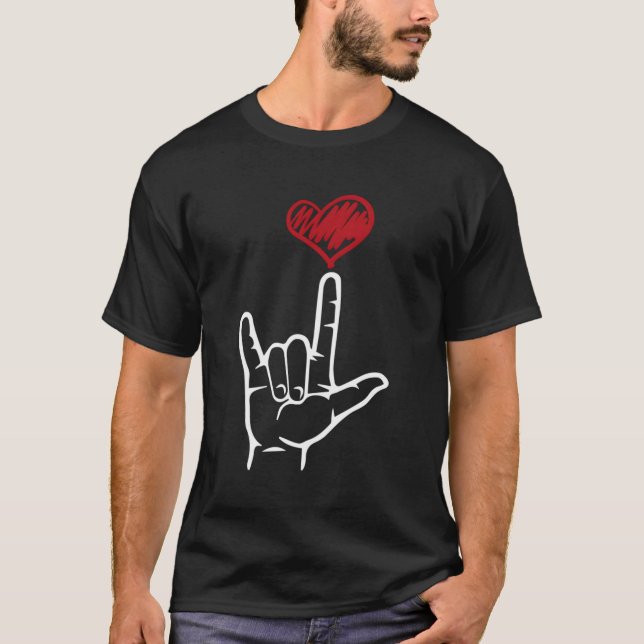 Camiseta Como Eu Te Amo A Linguagem De Sinais Coração Ameri (Frente)