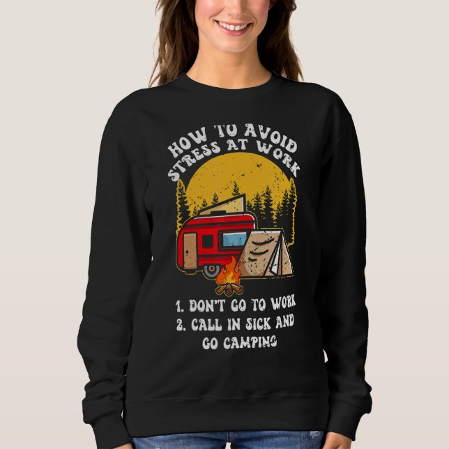 Camiseta Como evitar estresse no trabalho Não vá trabalhar (Frente)