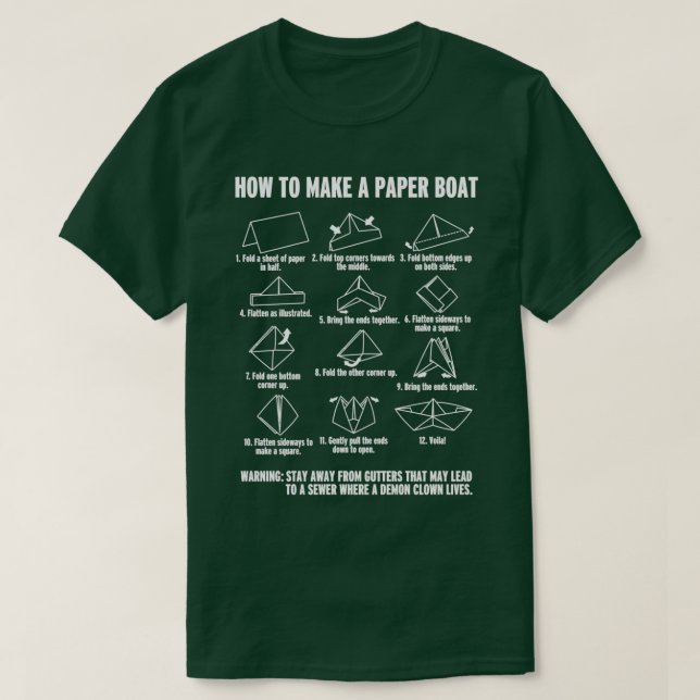 Camiseta Como fazer um barco de papel (Frente do Design)