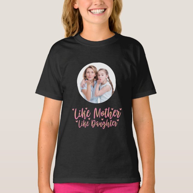 Camiseta Como Mãe Como Filha, Presente Personalizado Da Mãe (Frente)