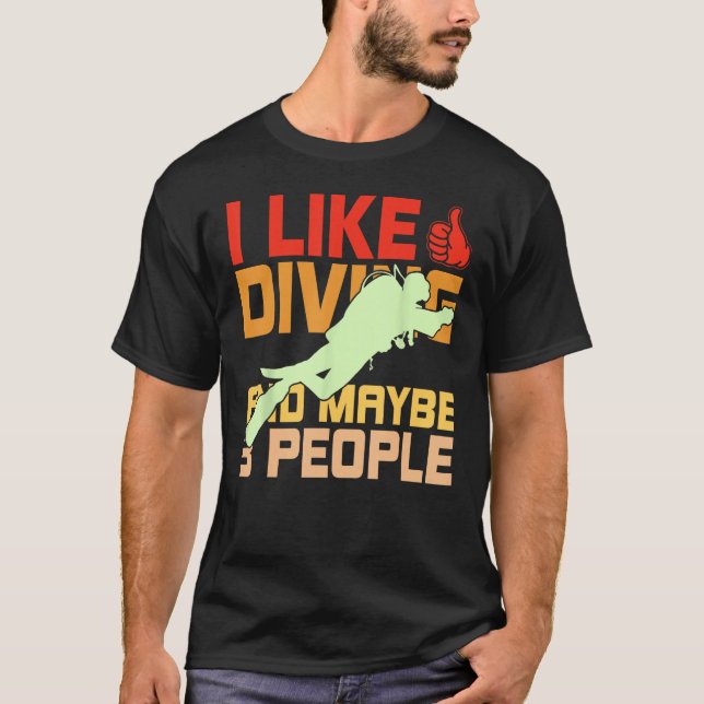 Camiseta Como mergulhar e talvez 3 mergulhadores do Pessoas (Frente)