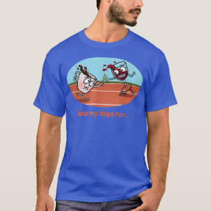 Camiseta como meus dias correm café para a corrida do relé
