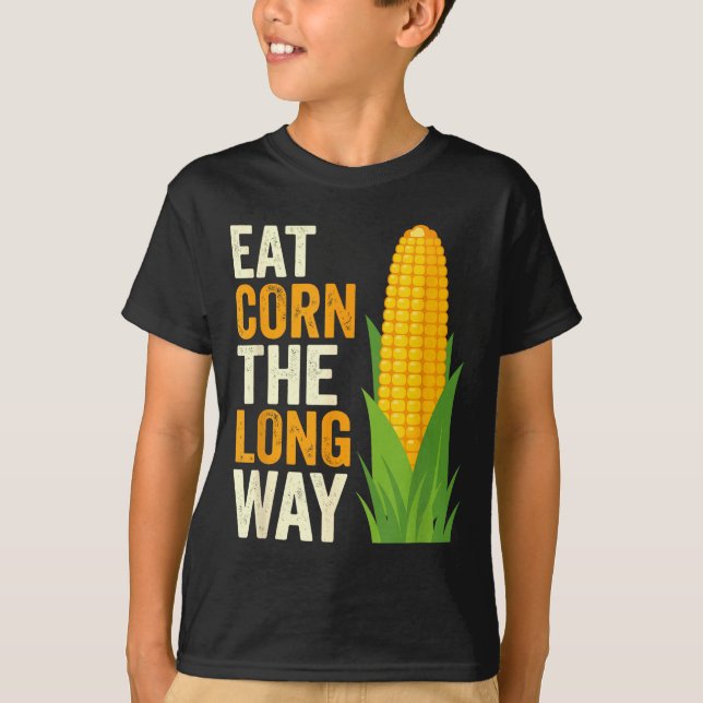 Camiseta Como Milho à Longa Maneira T, Amantes de Milho Eng (Frente)