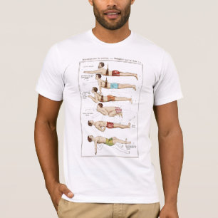 Camiseta Como nadar a ilustração antiga engraçada da