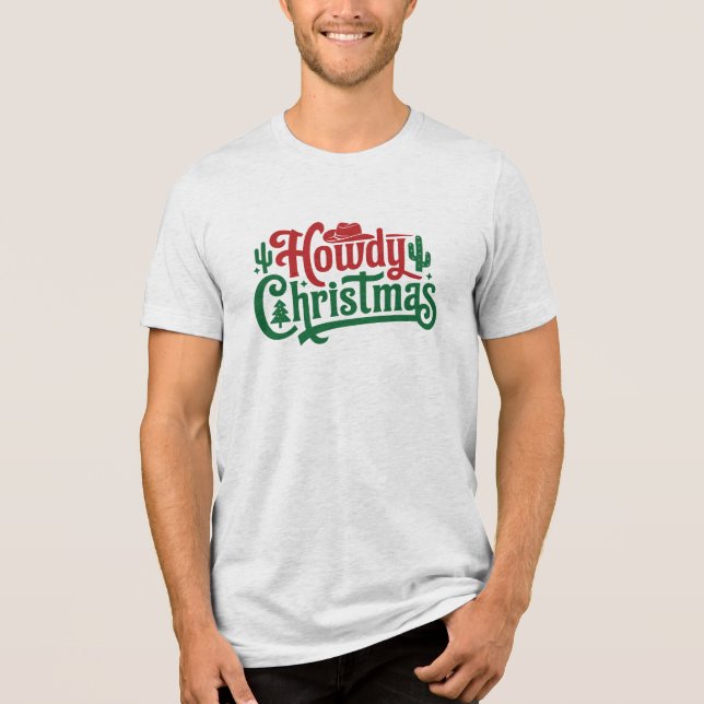 Camiseta Como Natal Ocidental - Tipografia Verde Vermelho O (Frente)