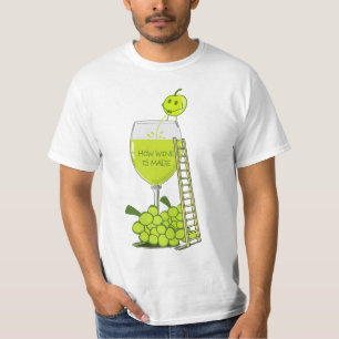 Camiseta Como o vinho é feito de forma engraçada