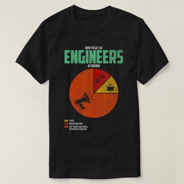 Camiseta Como Obter Um Engenheiro Engraçado De Atenção De E (Frente do Design)