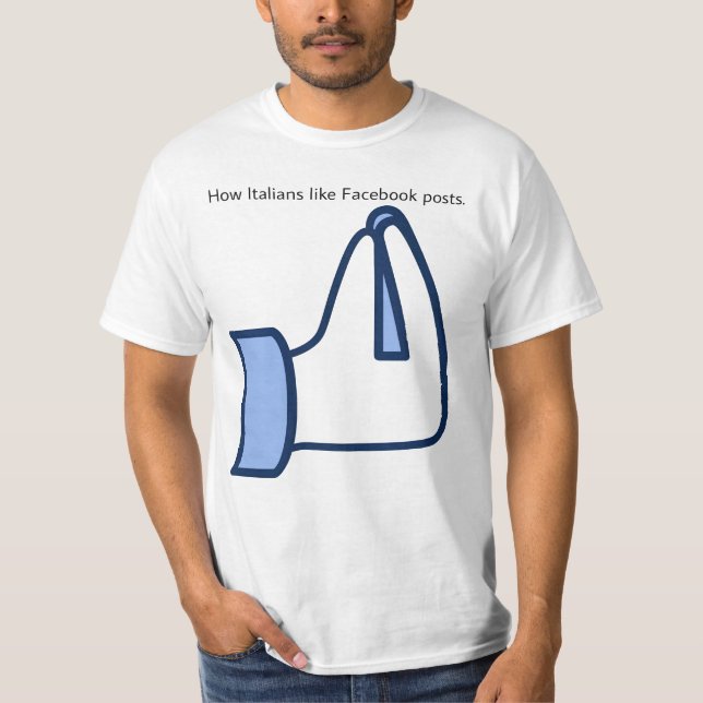 Camiseta Como os italianos gostam de postas no Facebook - v (Frente)