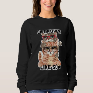 Camiseta Como Pai Como Filho Gato Óculos De Sol
