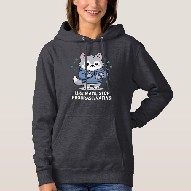 Camiseta Como parceiro, pare de procrastinar Stray Wolf Hoo (Frente)