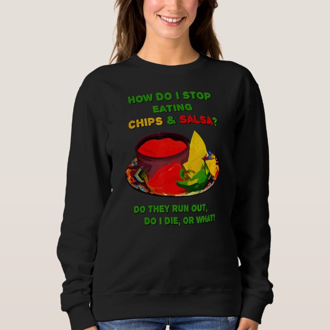 Camiseta Como Paro De Comer Chips E Salsa (Frente)