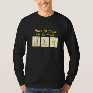 Camiseta Como pegar Pintinhos Designs de frango