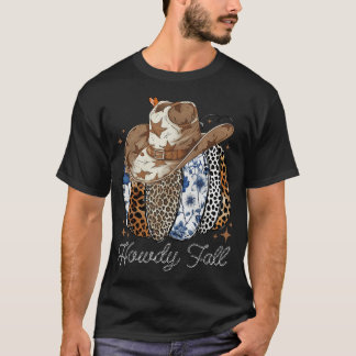 Camiseta Como Queda De Abóbora Com Cabeleireiro Hat Leopard