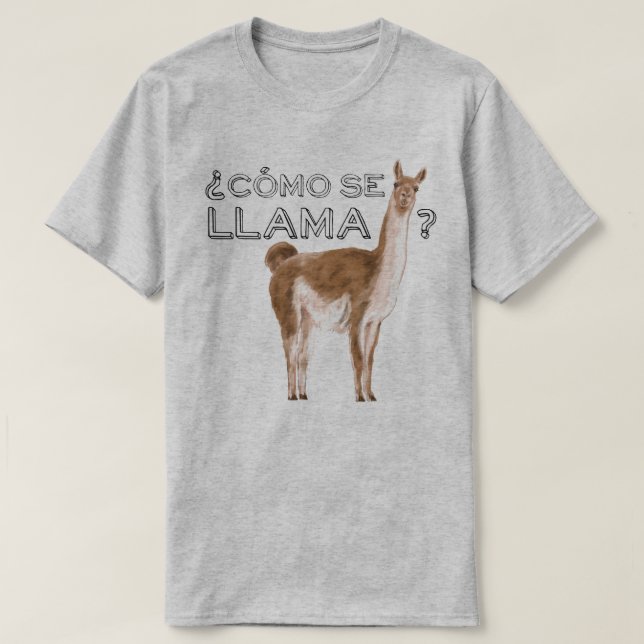 Camiseta Como Se Llama Funny Animal Dizendo (Frente do Design)