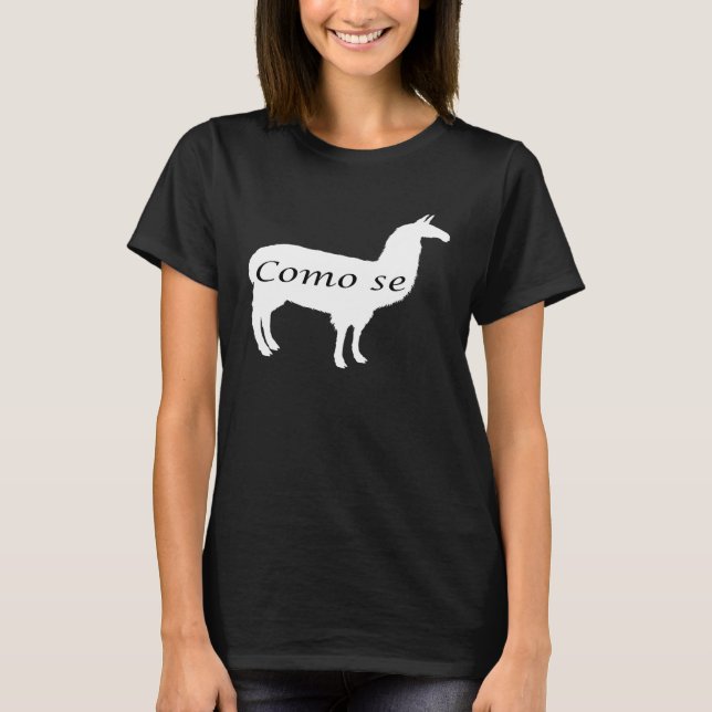 Camiseta Como Se Llama Língua Espanhola Llamas (Frente)