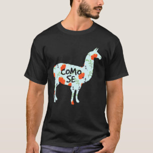 Camiseta Como Se Llama Piada Espanhola de Canais Llama