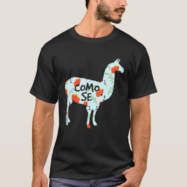 Camiseta Como Se Llama Piada Espanhola de Canais Llama (Frente)
