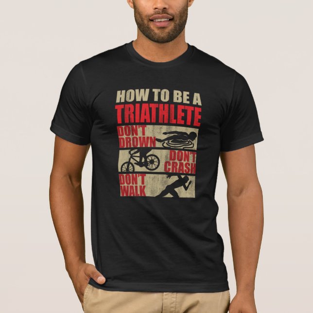 Camiseta Como ser um Triathlete (Frente)