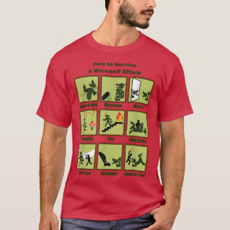Camiseta Como Sobreviver A Um Lobisomem Atacar Um Roupa Eng