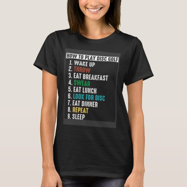 Camiseta Como Tocar O Disco Golf Frisbee Folf Disk Golfing  (Frente)