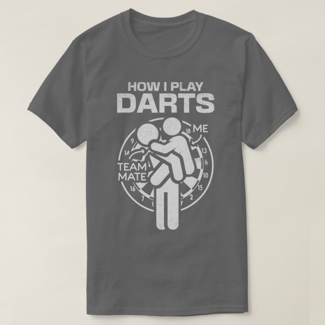 Camiseta Como Toco Darts Team Darts Darts Jogo Darts Engraç (Frente do Design)