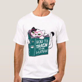 Camiseta Como Treinar Seu Gato Engraçado Humano com Óculos 