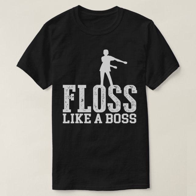 Camiseta Como Um Chefe Legal Dança Flosing (Frente do Design)