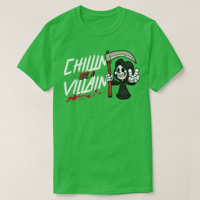 Camiseta Como Um Dia das Bruxas De Villain Grim (Frente do Design)