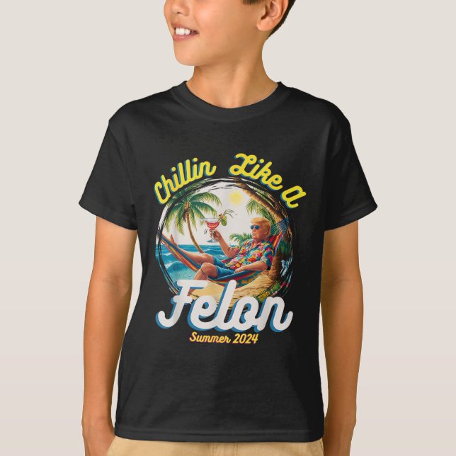 Camiseta Como Um Felon Summer Trump 2024 (Frente)
