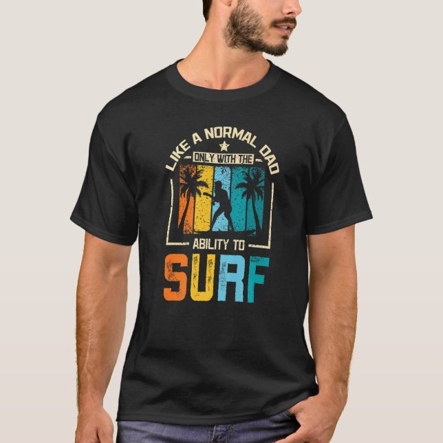 Camiseta Como Um Pai Normal Surfing Pai Premium (Frente)