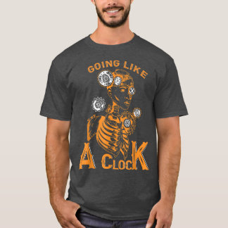 Camiseta Como um relógio, Skeleton Humano Steampunk