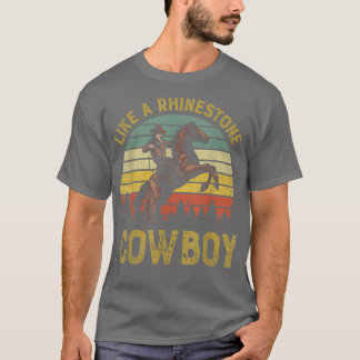 Camiseta Como Um Vintage De Cowboy Da Rhinestone Western Ro