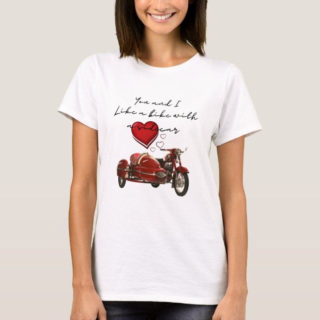 Camiseta Como Uma Motocicleta Com Um Sidecar (Frente)
