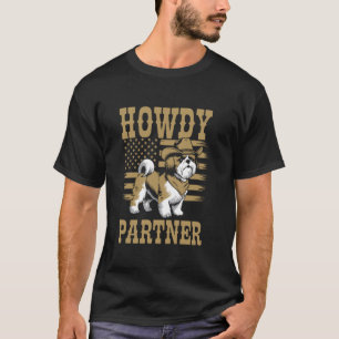 Camiseta Como vai parceiro Orgulho do cão cowboy Shih Tzu