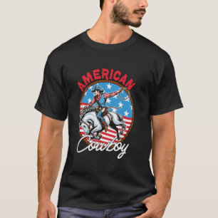 Camiseta Como vai Patriótico Chapéu de Cowboy Americano 4 d
