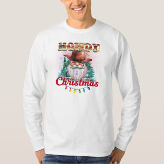 Camiseta Como vão os Papais noeis de vaqueiro de Natal