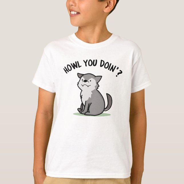 Camiseta Como Você Está Fazendo Um Lobo Engraçado (Frente)