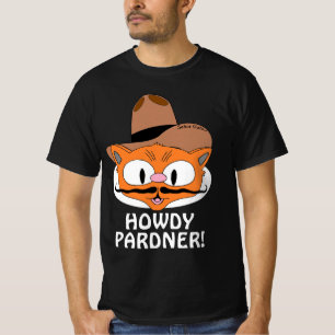Camiseta COMO VOCÊ ESTÁ, PARCEIRO! Gato Bigode de Cowboy