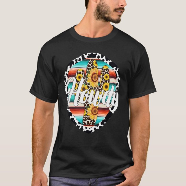 Camiseta COMO VOCÊ ESTÁ  Vaca Leopardo Cacto Serape Impress (Frente)