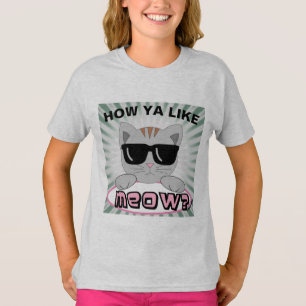 Camiseta Como você gosta de MEOW? Rosto de Gato com Óculos 