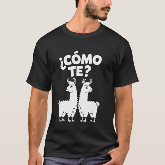 Camiseta Como Você Se Chama Piada Espanhola Divertida Llama (Frente)