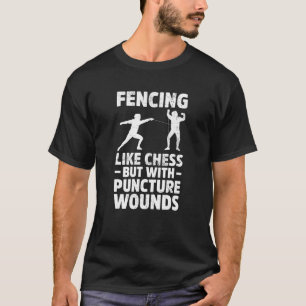 Camiseta Como Xadrez Esgrima Esgrimista Em Guarda Sabre Esp