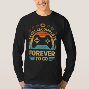 Camiseta Comp. nível 48 do vídeo-jogador de aniversário de